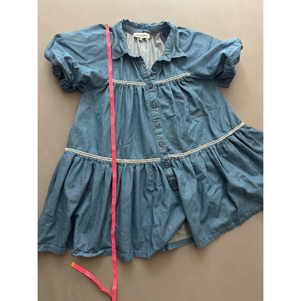 EN SAISON Tara Chambray Mini Babydoll Dress Size S - Picture 7 of 8